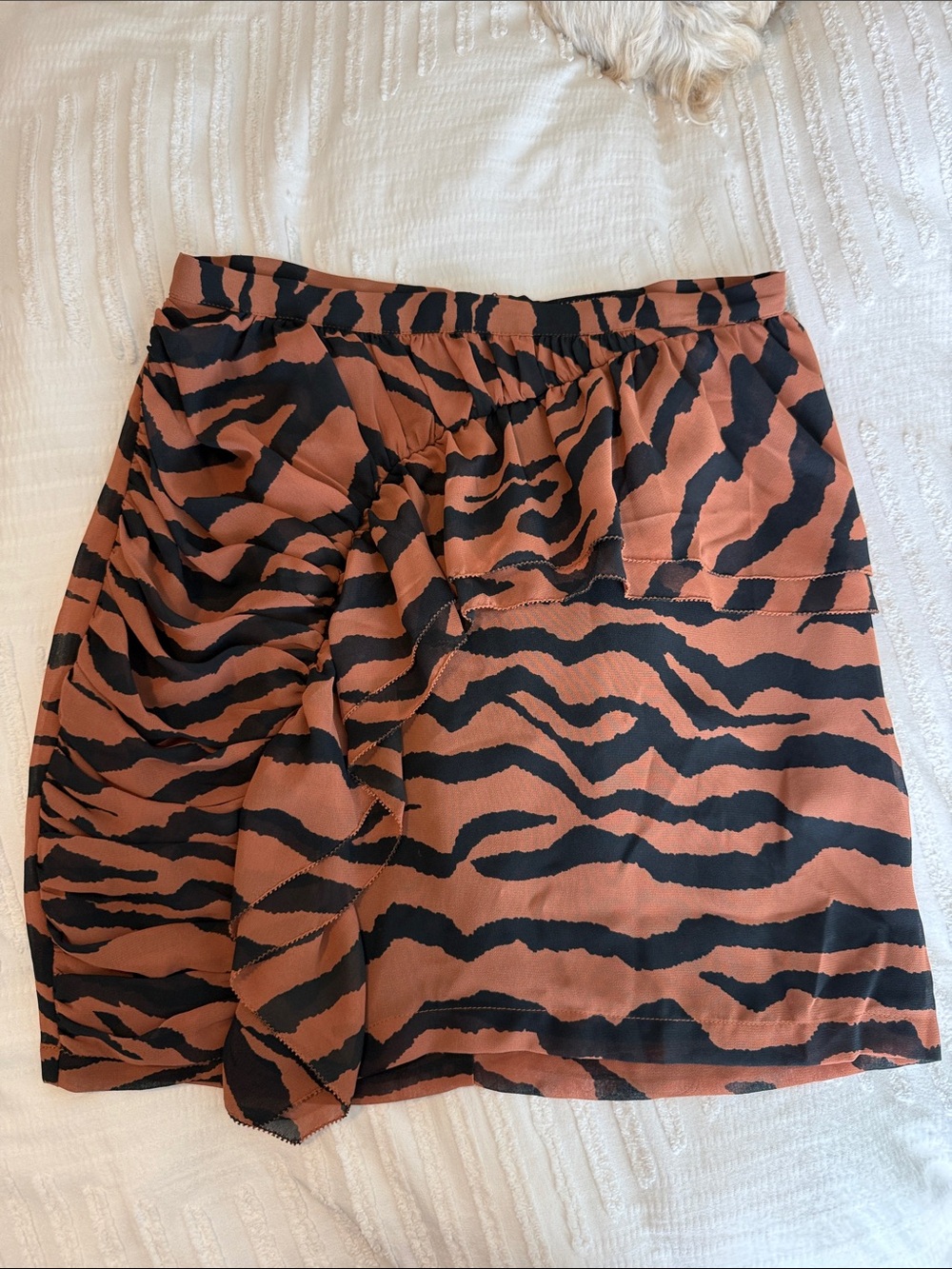 All Saints Animal Print Ruffled Skirt